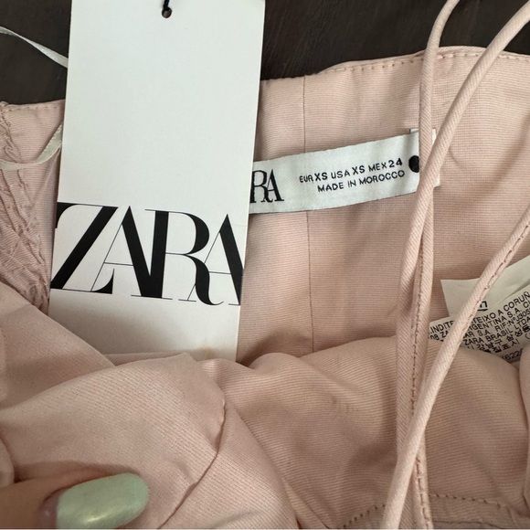 NWT Zara Ruched Halter Crop Top Blush Pink Strapless Corset Bustier Y2K Party - Picture 4 of 6